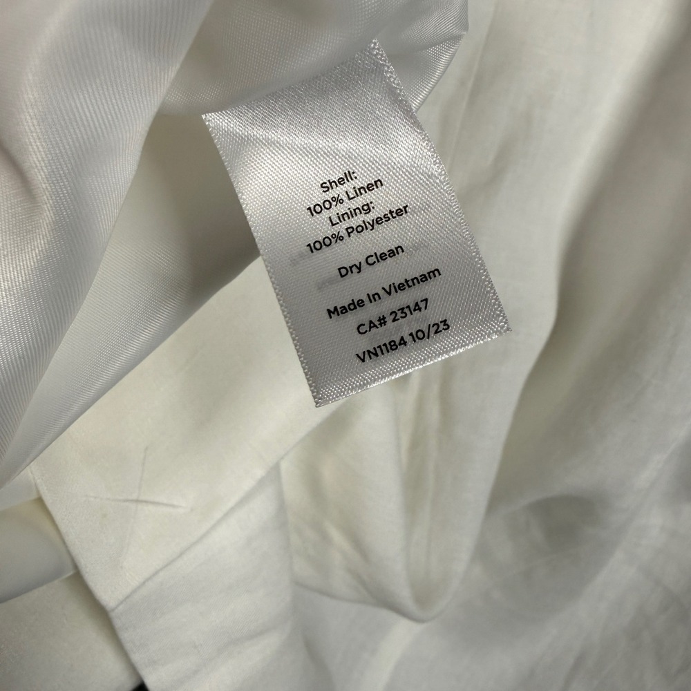 Talbots Sz 16 Blazer Jacket White Linen Single Breasted One Button Office Career - Picture 7 of 10